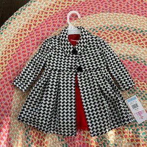 -2 Available Bonnie Baby 6-9m formal dress with coat-